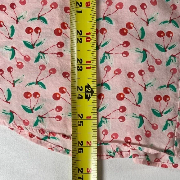 J. Crew 100% Cotton Pink Cherry Print Long Sleeve Button Down Women’s Shirt L - Picture 11 of 11